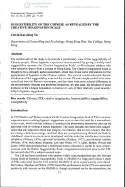 SUGGESTIBILITY OF THE CHINESE AS REVEALED BY THE