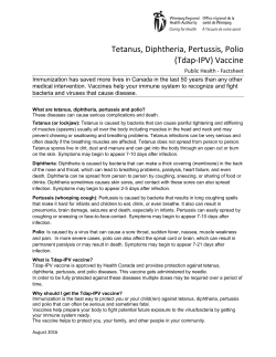 Tetanus, Diphtheria, Pertussis, Polio (Tdap-IPV) Vaccine