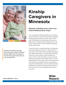 Kinship Caregivers in Minnesota - Summary of Findings from a