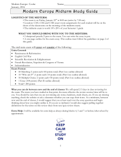 Modern Europe Midterm Study Guide