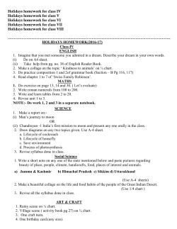 Holiday Homework 2016(Class IV to VIII)