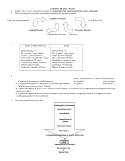 Legislative Branch – Review 1. Explain why we have a bicameral