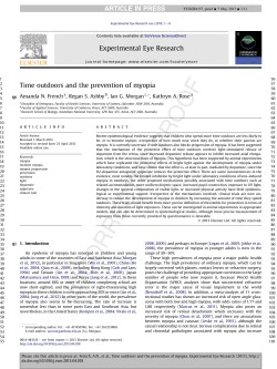 Time outdoors and the prevention of myopia - Open Research