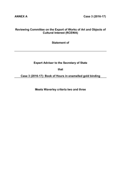 Expert`s statement - Arts Council England