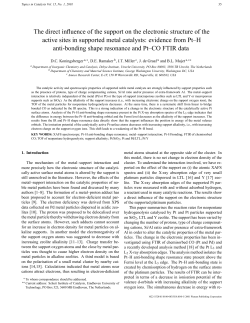 The direct influence of the support on the electronic structure of the