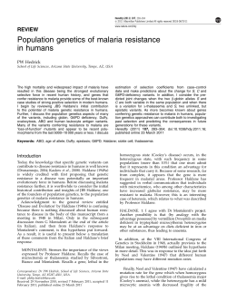 Population genetics of malaria resistance in humans