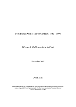 Pork Barrel Politics in Postwar Italy, 1953