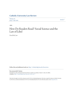 How Do Readers Read? Social Science and the Law of Libel