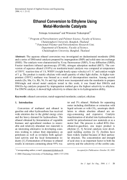 Ethanol Conversion to Ethylene Using Metal