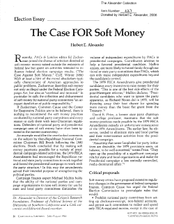 The Case FOR Soft Money - The Campaign Finance Institute