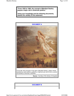 "From 1820 to 1860, the concept of Manifest Destiny played a major