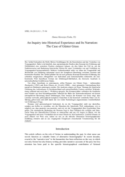 An Inquiry into Historical Experience and Its Narration: The Case of