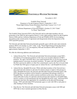 foothills water network - Save Auburn Ravine Salmon and Steelhead