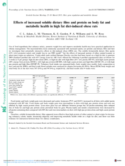 Effects of increased soluble dietary fibre and protein on body fat and