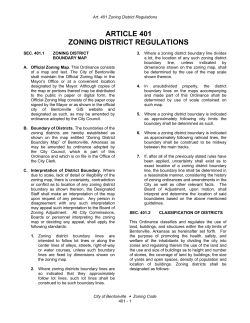 article 401 zoning district regulations