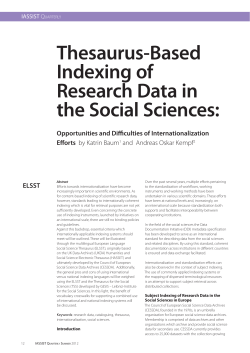 Thesaurus-Based Indexing of Research Data in the Social Sciences: