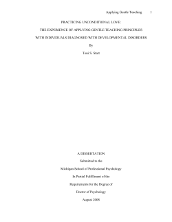 Practicing Unconditional Love - Gentle Teaching International