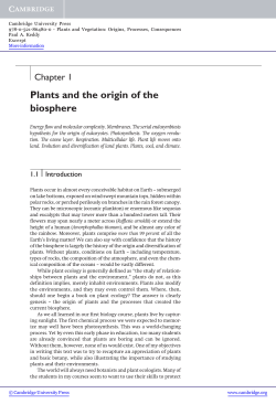 Plants and the origin of the biosphere