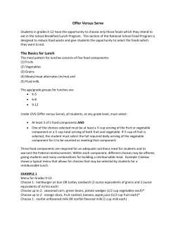 Offer vs Serve - Centre USD 397