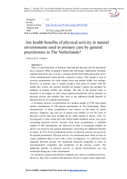 Are health benefits of physical activity in natural