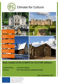 public deliverables - Climate for Culture