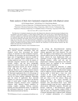 Static analysis of thick skew laminated composite plate with elliptical