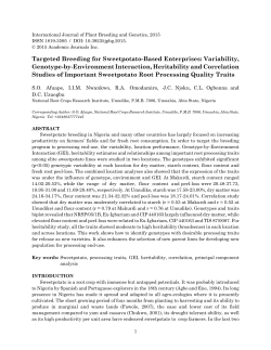 Targeted Breeding for Sweetpotato