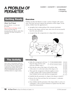 A PROBLEM OF PERIMETER A PROBLEM OF PERIMETER