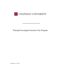 Investigator Incentive Policy