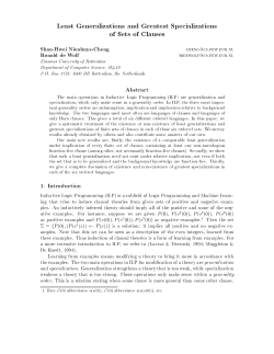 Least Generalizations and Greatest Specializations of Sets of Clauses