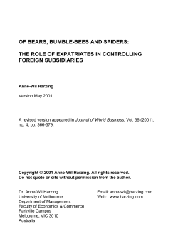 Of bears, bumble-bees and spiders