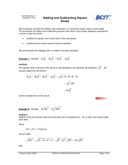 Adding and Subtracting Square Roots