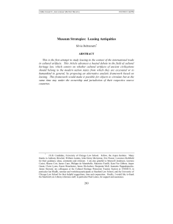 Museum Strategies: Leasing Antiquities