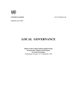 Local Governance - Public Administration and Development
