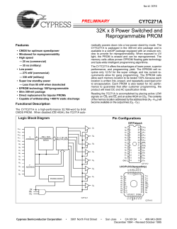 CY7C271A 32K x 8 Power Switched and Reprogrammable PROM