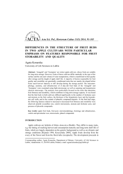 differences in the structure of fruit buds in two apple cultivars