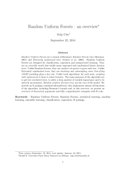Random Uniform Forests : an overview