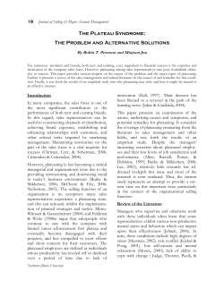 The Plateau Syndrome - Northern Illinois University