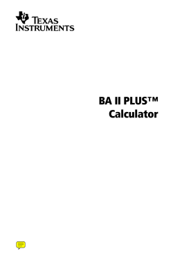BA II PLUS&trade; Calculator