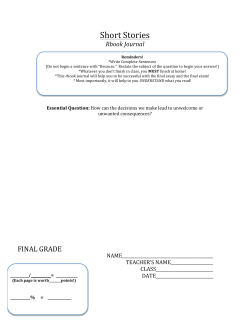Unit 3-Short StoryStudent (Revised)