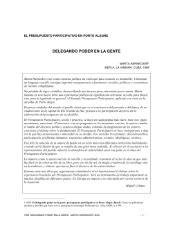 Delegando poder en la gente: presupuesto participativo en Porto