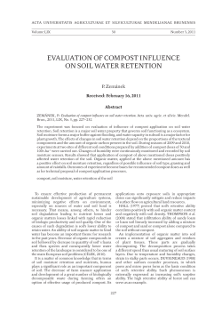 evaluation of compost influence on soil water retention