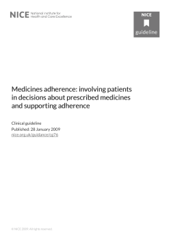 Medicines adherence: in Medicines adherence: involving patients
