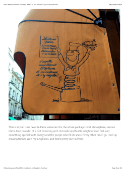 Paris Restaurants for Foodies