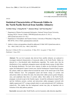 Statistical Characteristics of Mesoscale Eddies in the North Pacific