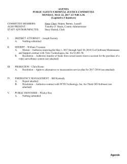 Public Safety/Criminal Justice Committee Agenda