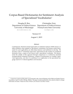 Corpus-Based Dictionaries for Sentiment Analysis of Specialized