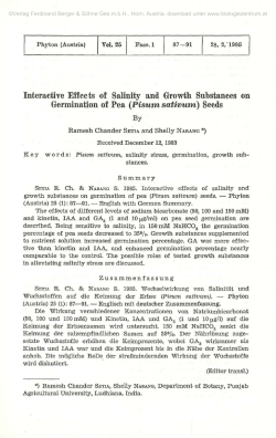 Interactive Effects of Salinity and Growth Substances on