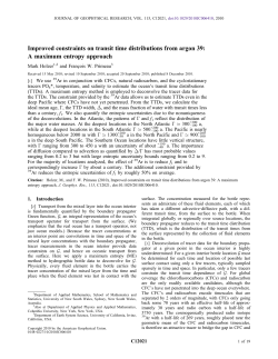 Improved constraints on transit time distributions from argon 39: A