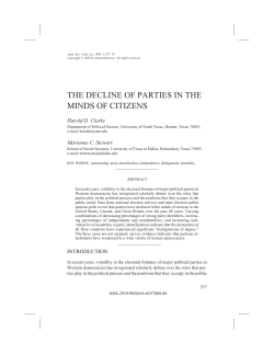 THE DECLINE OF PARTIES IN THE MINDS OF CITIZENS